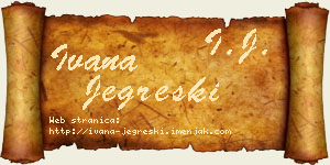 Ivana Jegreški vizit kartica
